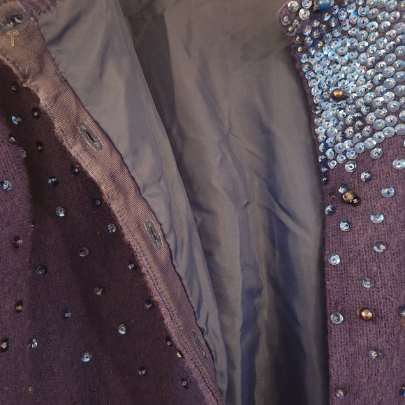 Vintage beaded wool sweater - Picture 2 of 2